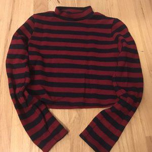 Trendy Crop Top Mock Turtleneck